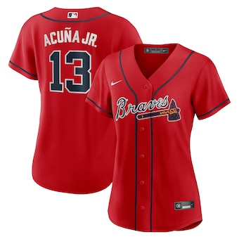 womens nike ronald acuna jr red atlanta braves alternate rep